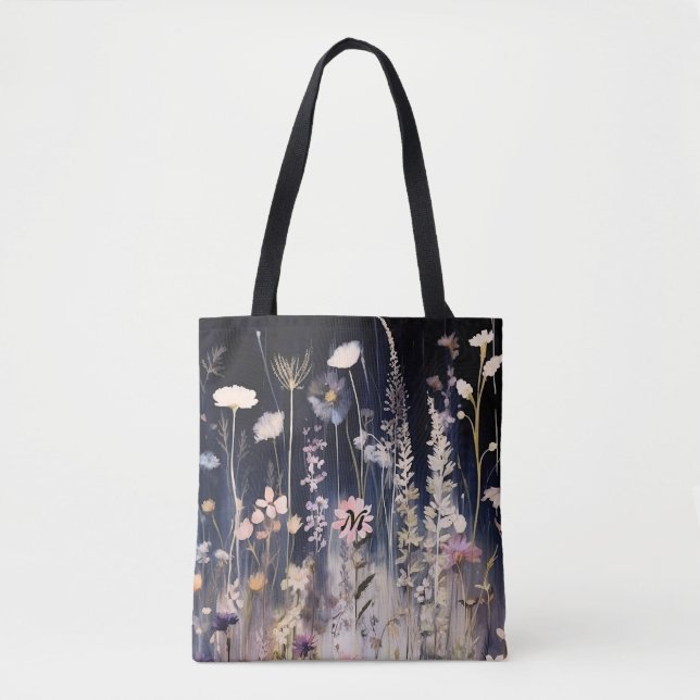Wildflowers Watercolor Wispers Shoulder Tote  Bag (Front)