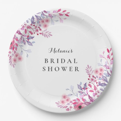 Wildflowers Watercolour Floral Bridal Shower Paper Plates