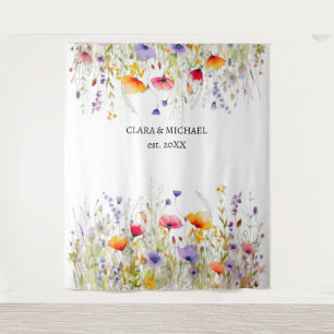 Wildflowers Wedding Backdrop Banner