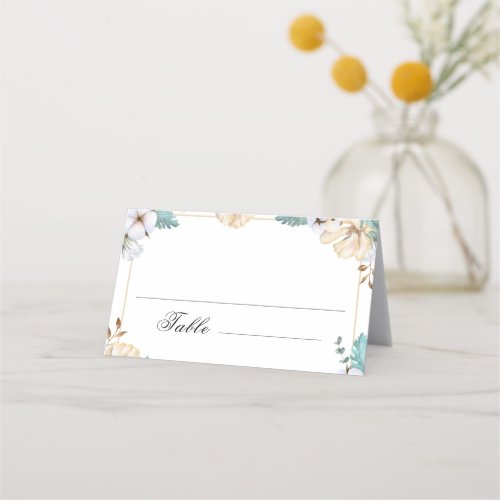 Wildflowers Wedding Boho Floral Place Card