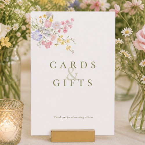 Wildflowers Wedding Cards Gifts Tabletop Signs
