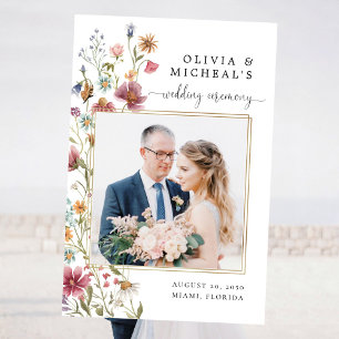 Wildflowers Wedding Ceremony Photo Prop Foam Board