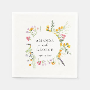 Wildflowers Wedding cocktails Napkins