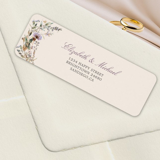Wildflowers Wedding Elegant Modern Chic  Label (Creator Uploaded)