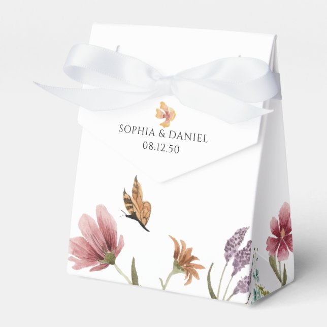Wildflowers Wedding Favor Box (Front Side)