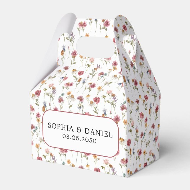 Wildflowers Wedding Favor Box (Front Side)