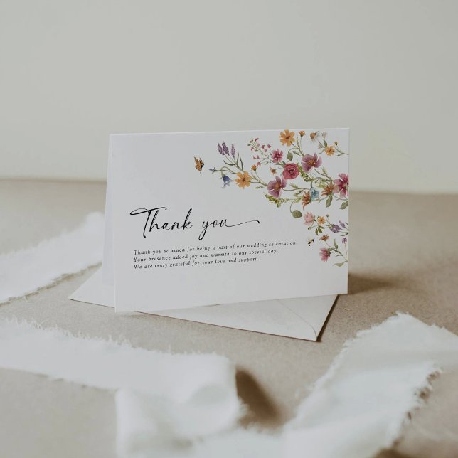 Wildflowers Wedding Flat Thank You Cards (Creator Uploaded)