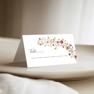 Wildflowers Wedding Folded Place Cards