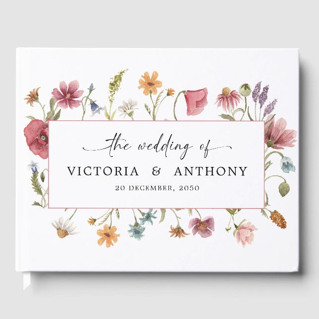 Wildflowers Wedding Guest Book (Front)