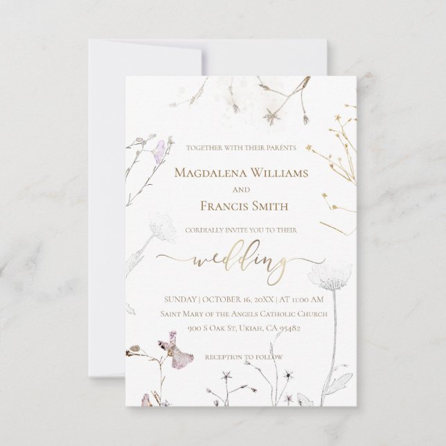 wildflowers wedding invitation (Front)