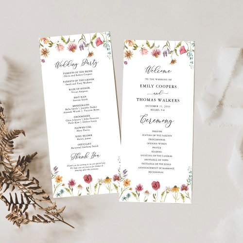 Wildflowers Wedding Program