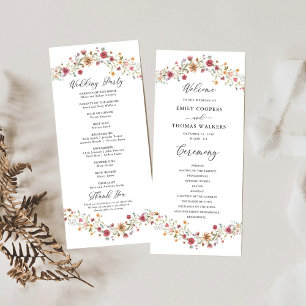 Wildflowers Wedding Program