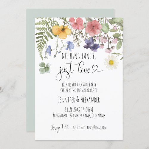 Wildflowers Wedding Reception Invitation