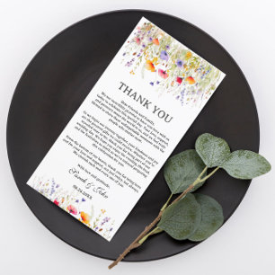 Wildflowers Wedding Reception Tables Thank You Card