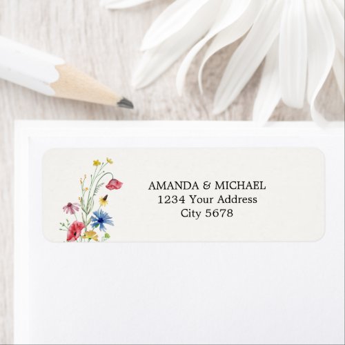 Wildflowers Wedding Return Address Label