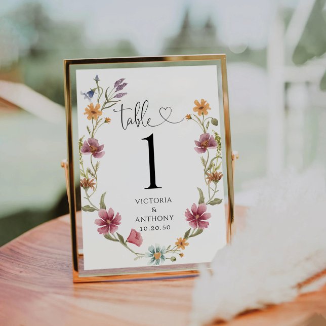 Wildflowers Wedding Table Numbers (Creator Uploaded)