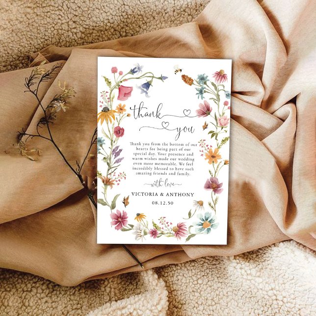 Wildflowers Wedding Thank You Cards (Creator Uploaded)
