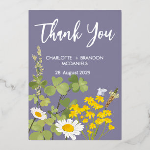Wildflowers Wedding Thank You Gold Foil Invitati Invitation