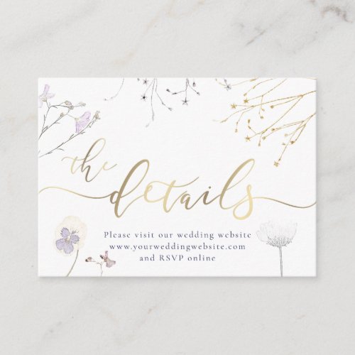 wildflowers Wedding Website Enclosure Card