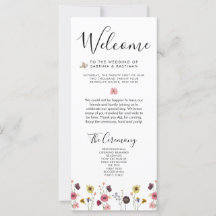 🌸 💍 Wildflowers Wedding Welcome Program