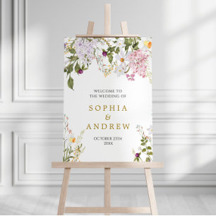 Wildflowers Wedding Welcome Sign