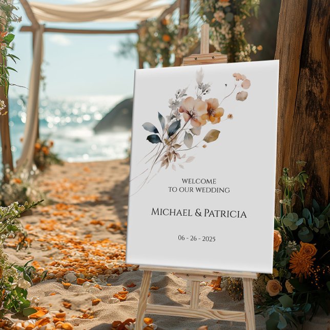 Wildflowers wedding welcome sign elegant (Creator Uploaded)