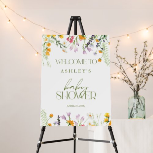 Wildflowers Welcome Baby Shower  Foam Board