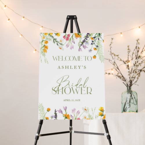 Wildflowers Welcome Bridal Shower Foam Board