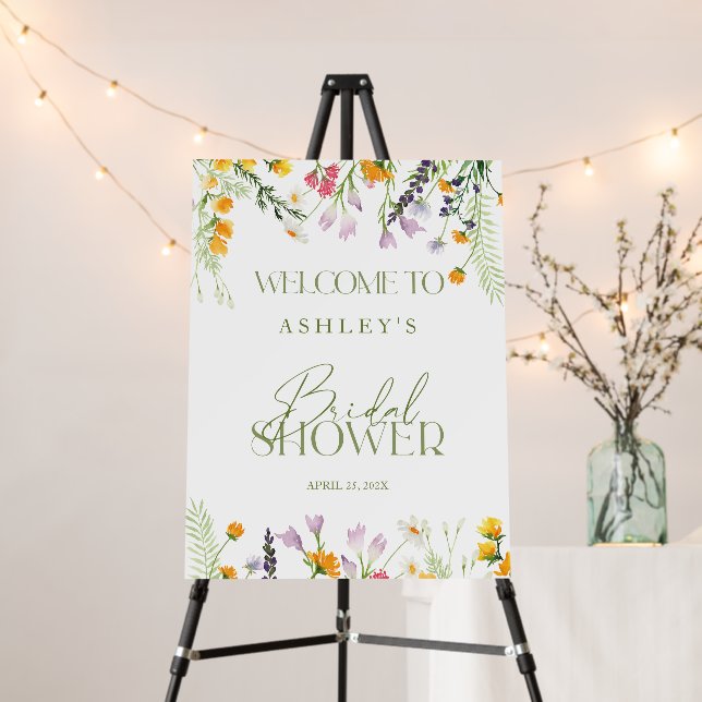 Wildflowers Welcome Bridal Shower Foam Board (In Situ (Stand))