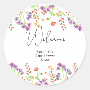 Wildflowers Welcome Classic Round Sticker