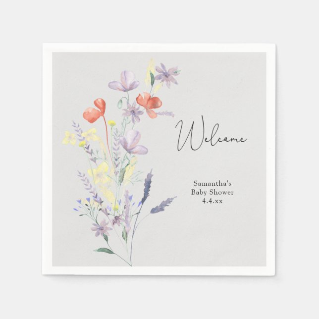 Wildflowers Welcome Napkins (Front)