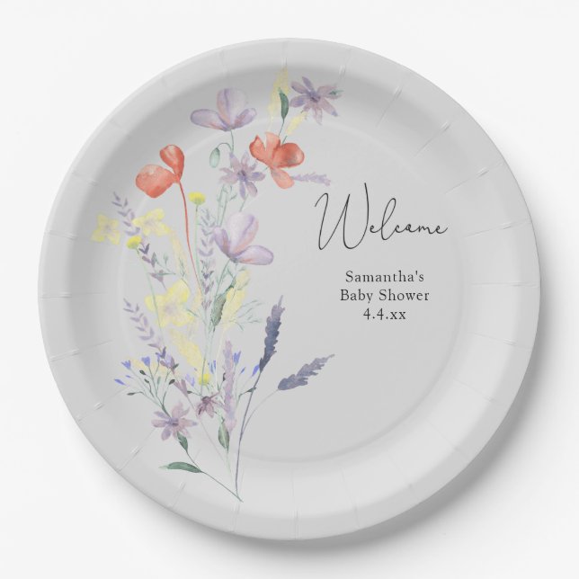 Wildflowers Welcome  Paper Plates (Front)
