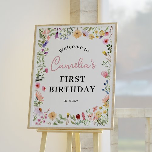 Wildflowers Welcome Sign Birthday Baby Shower