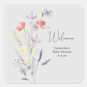 Wildflowers Welcome Square Sticker