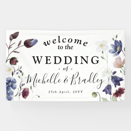 Wildflowers Welcome to Chic Boho Wedding  Banner
