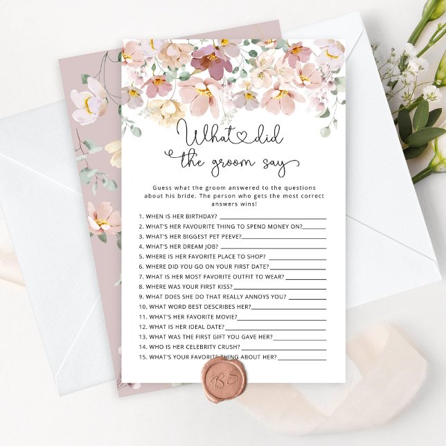 Wildflowers What did the groom say bridal shower (Creator Uploaded)