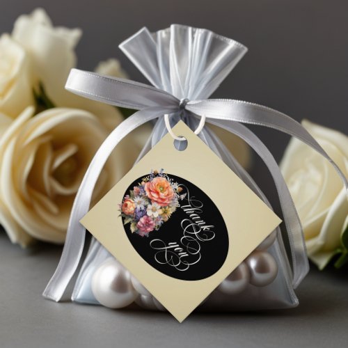 Wildflowers - Wheat/Black Favor Tags