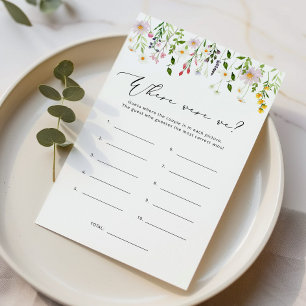 Wildflowers Where were we bridal shower game