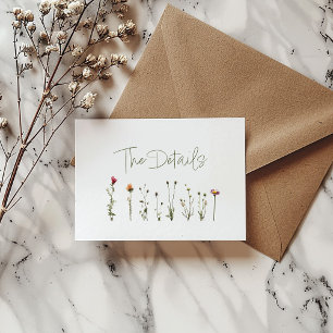 Wildflowers white wedding the details enclosure card