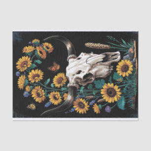 Wildflowers & Wild West, Skull & Blooms Decoupage Tissue Paper