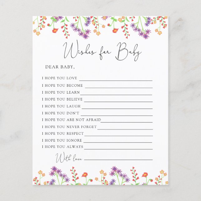 Wildflowers Wishes for baby (Front)
