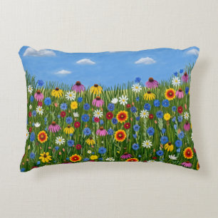 Wildflowers with Daisies Accent Pillow