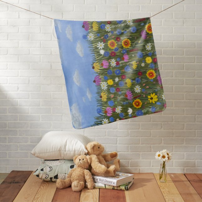 Wildflowers with Daisies Baby Blanket (In Situ)