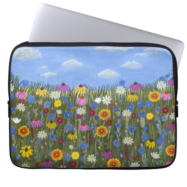 Wildflowers with Daisies Laptop Sleeve (Front)