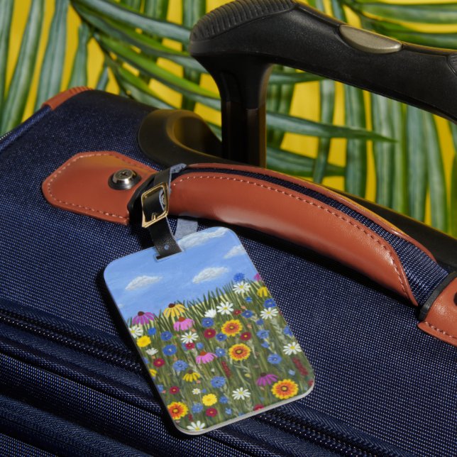 Wildflowers with Daisies Luggage Tag (Front Insitu 1)