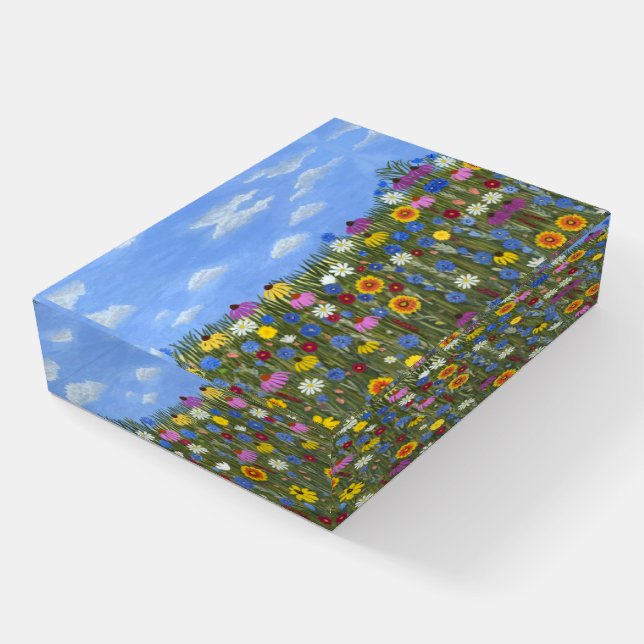 Wildflowers with Daisies Paperweight (Angled)