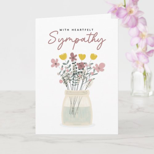 Wildflowers With Heartfelt Sympathy  Card