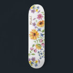 Wildflowers With Name Skateboard<br><div class="desc">Personalize & Gift this Beautiful Wildflowers With Name Skateboard to that Girly Girl in your life who is a bit daring and enjoys being outdoors with the wind blowing through her hair! Please be sure to check out my new skateboard designs in my "2024 Vintage Inspired Skateboards" to see more...</div>
