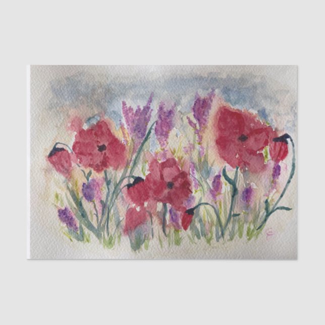 Wildflowers with poppies  tissue paper (Front)