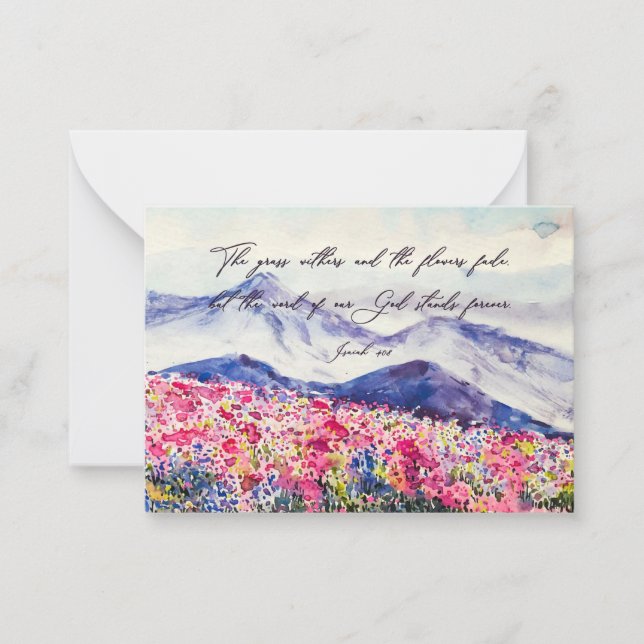 Wildflowers, Word of God stands Note Card (Front)
